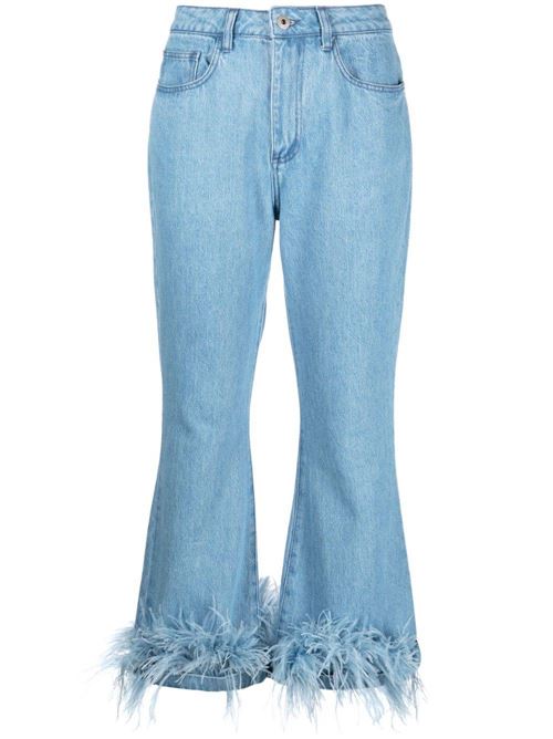 Light blue feather hem Capri Jeans Marques'Almeida | RST24TR0240DNMLIGHT BLUE